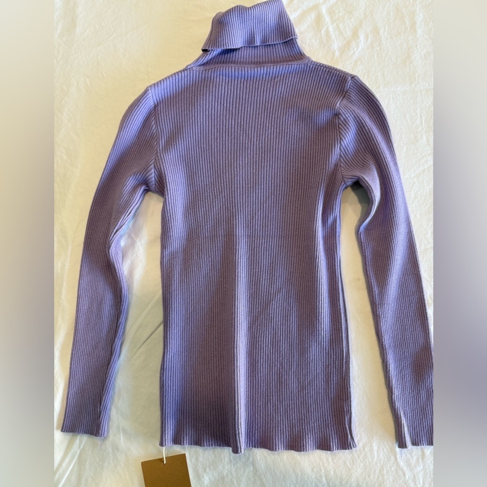 4/$20 NORACORA Women’s Lavender Ribbed Turtleneck Sweater - NEW w/ Tags - Small - Picture 3 of 4